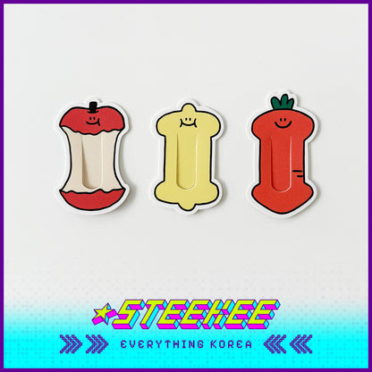 SECOND MORNING Lemony Apple Carrot Index Paginated Bookmark Set by Steekee Korea 4507