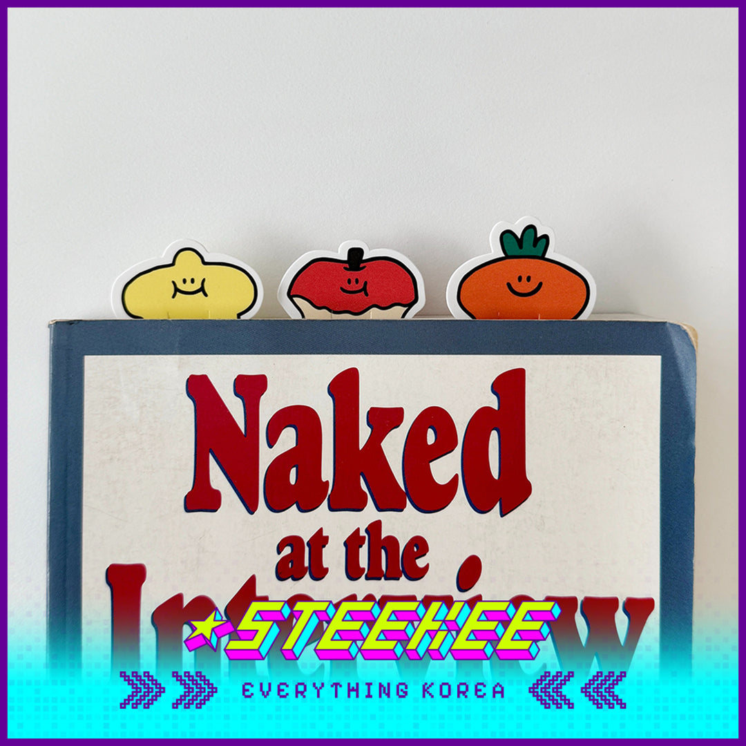 SECOND MORNING Lemony Apple Carrot Index Paginated Bookmark Set by Steekee Korea 4507