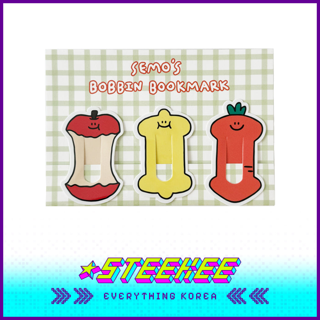 SECOND MORNING Lemony Apple Carrot Index Paginated Bookmark Set by Steekee Korea 4507