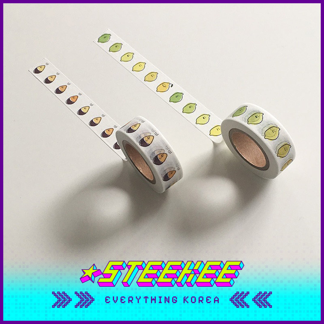 SECOND MORNING Lemony Kumi Apple Journal Decorative Collage Masking Tape by Steekee Korean 4508