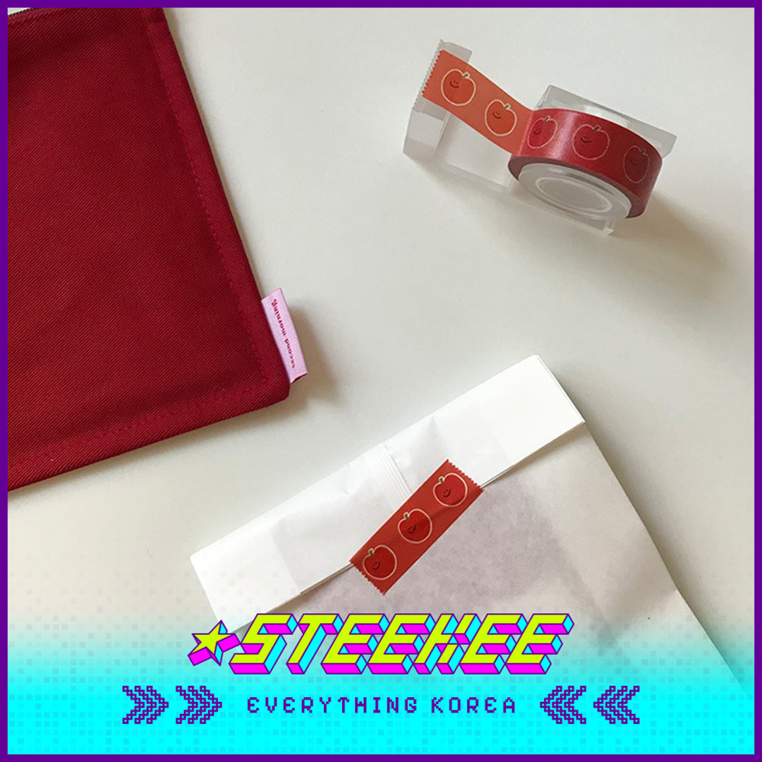 SECOND MORNING Lemony Kumi Apple Journal Decorative Collage Masking Tape by Steekee Korean 4508