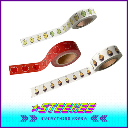 SECOND MORNING Lemony Kumi Apple Journal Decorative Collage Masking Tape by Steekee Korean 4508