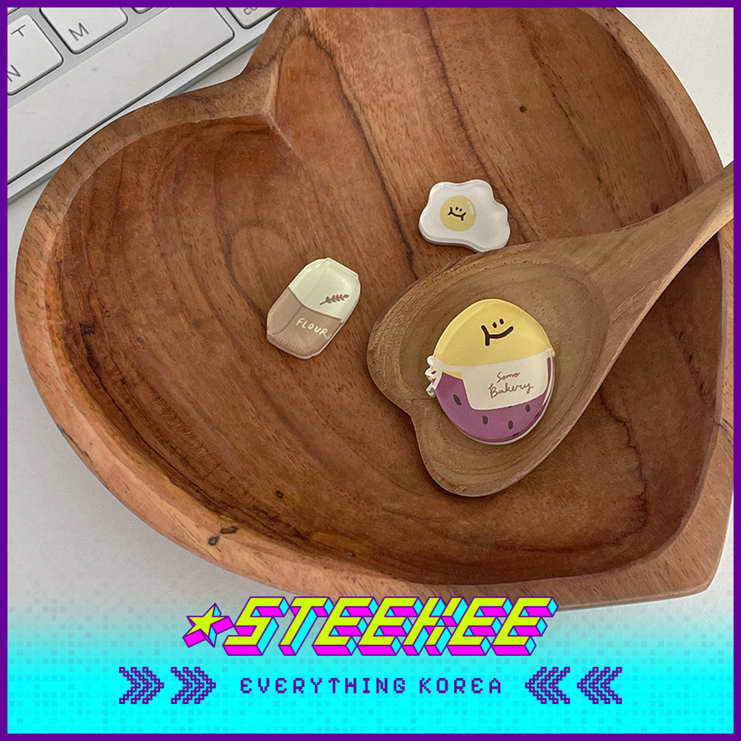 SECOND MORNING Lemony Apple Kumi Acrylic Fridge Bakery Magnet Set of 3 by Steekee Korea 4511