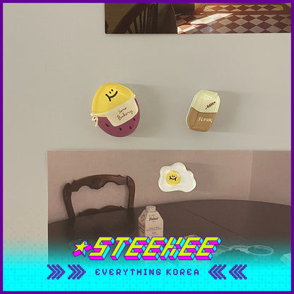 SECOND MORNING Lemony Apple Kumi Acrylic Fridge Bakery Magnet Set of 3 by Steekee Korea 4511