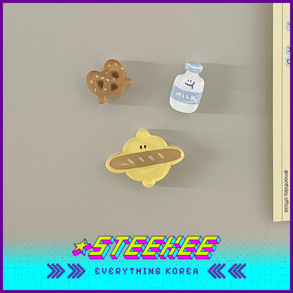 SECOND MORNING Lemony Apple Kumi Acrylic Fridge Bakery Magnet Set of 3 by Steekee Korea 4511