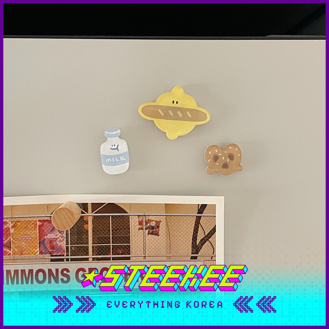 SECOND MORNING Lemony Apple Kumi Acrylic Fridge Bakery Magnet Set of 3 by Steekee Korea 4511