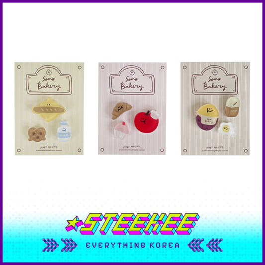SECOND MORNING Lemony Apple Kumi Acrylic Fridge Bakery Magnet Set of 3 by Steekee Korea 4511