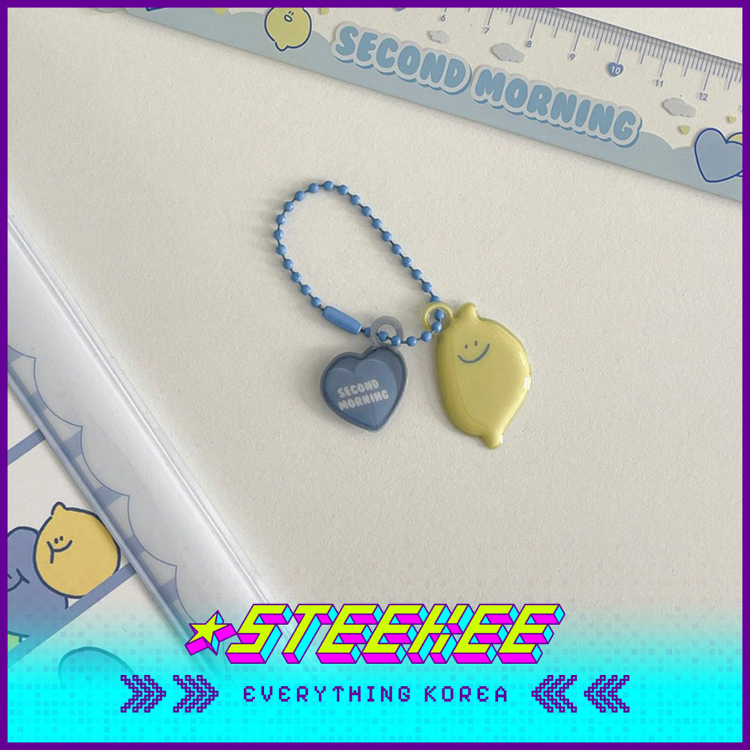 SECOND MORNING Lemony Apple Kumi PVC Keychain Pendant Soft Key Ring by Steekee Korea 4512
