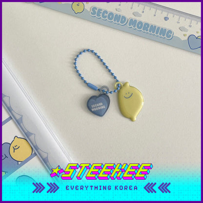 SECOND MORNING Lemony Apple Kumi PVC Keychain Pendant Soft Key Ring by Steekee Korea 4512