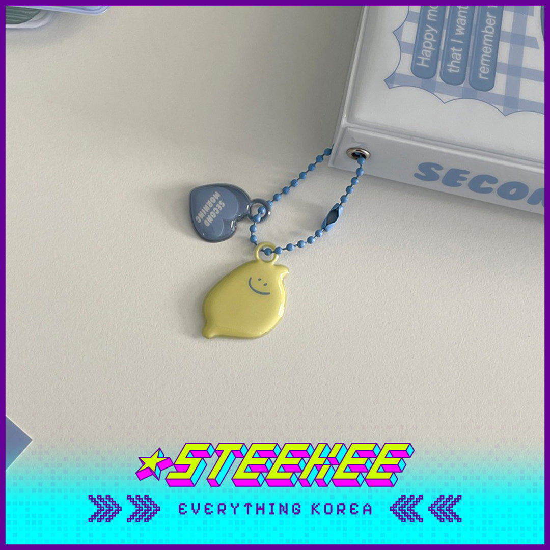 SECOND MORNING Lemony Apple Kumi PVC Keychain Pendant Soft Key Ring by Steekee Korea 4512