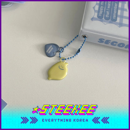 SECOND MORNING Lemony Apple Kumi PVC Keychain Pendant Soft Key Ring by Steekee Korea 4512