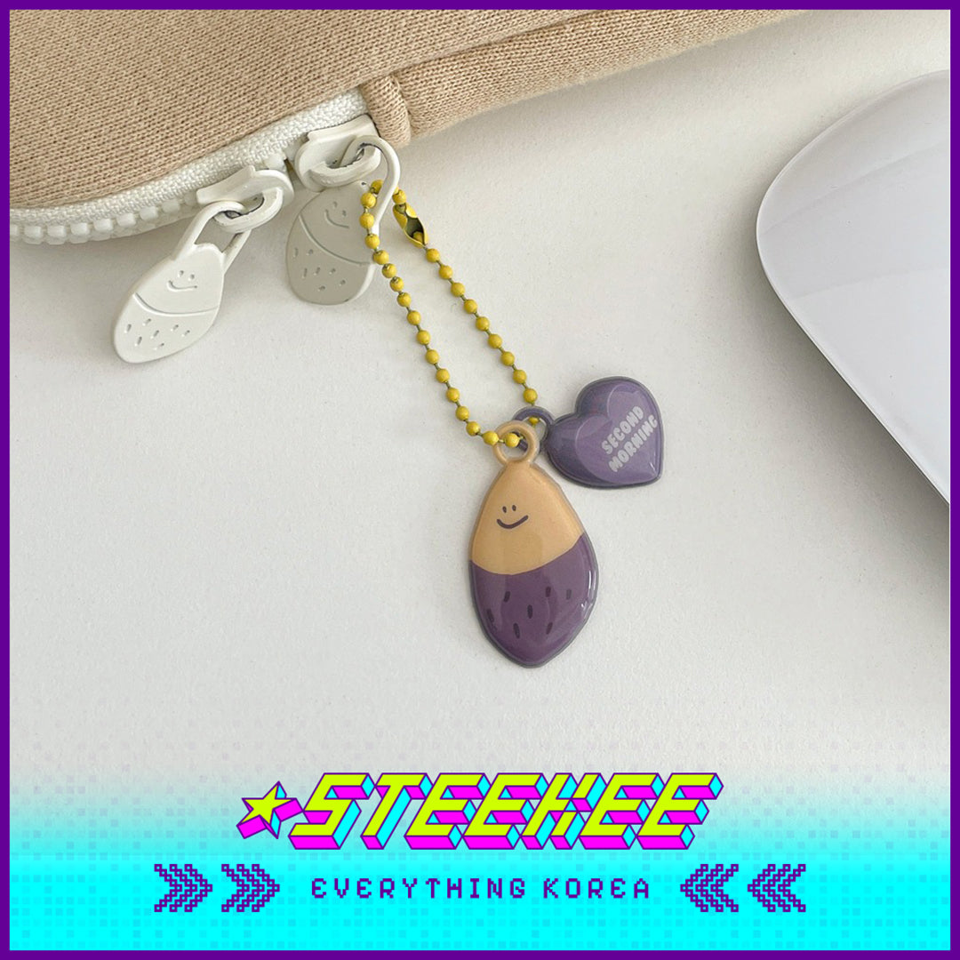 SECOND MORNING Lemony Apple Kumi PVC Keychain Pendant Soft Key Ring by Steekee Korea 4512