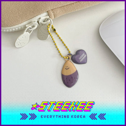 SECOND MORNING Lemony Apple Kumi PVC Keychain Pendant Soft Key Ring by Steekee Korea 4512