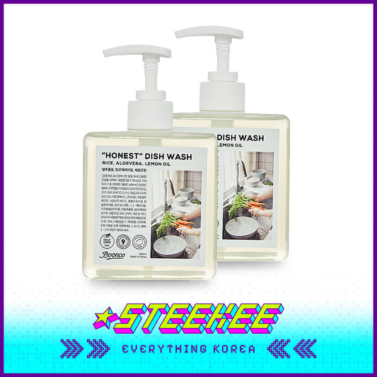 Boonco Vegan Coconut Fruit Vegetable Mild Safe Gentle Dish Wash 400ml Set of 2 by Steekee Korea 4542