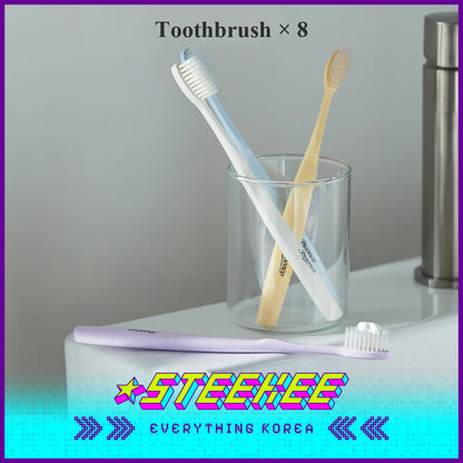 Boonco Pastel Vegan Soft Honest Toothbrush Family Set of 8 Random Colour by Steekee Korea 4544
