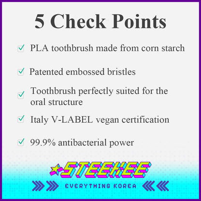 Boonco Pastel Vegan Soft Honest Toothbrush Family Set of 8 Random Colour by Steekee Korea 4544