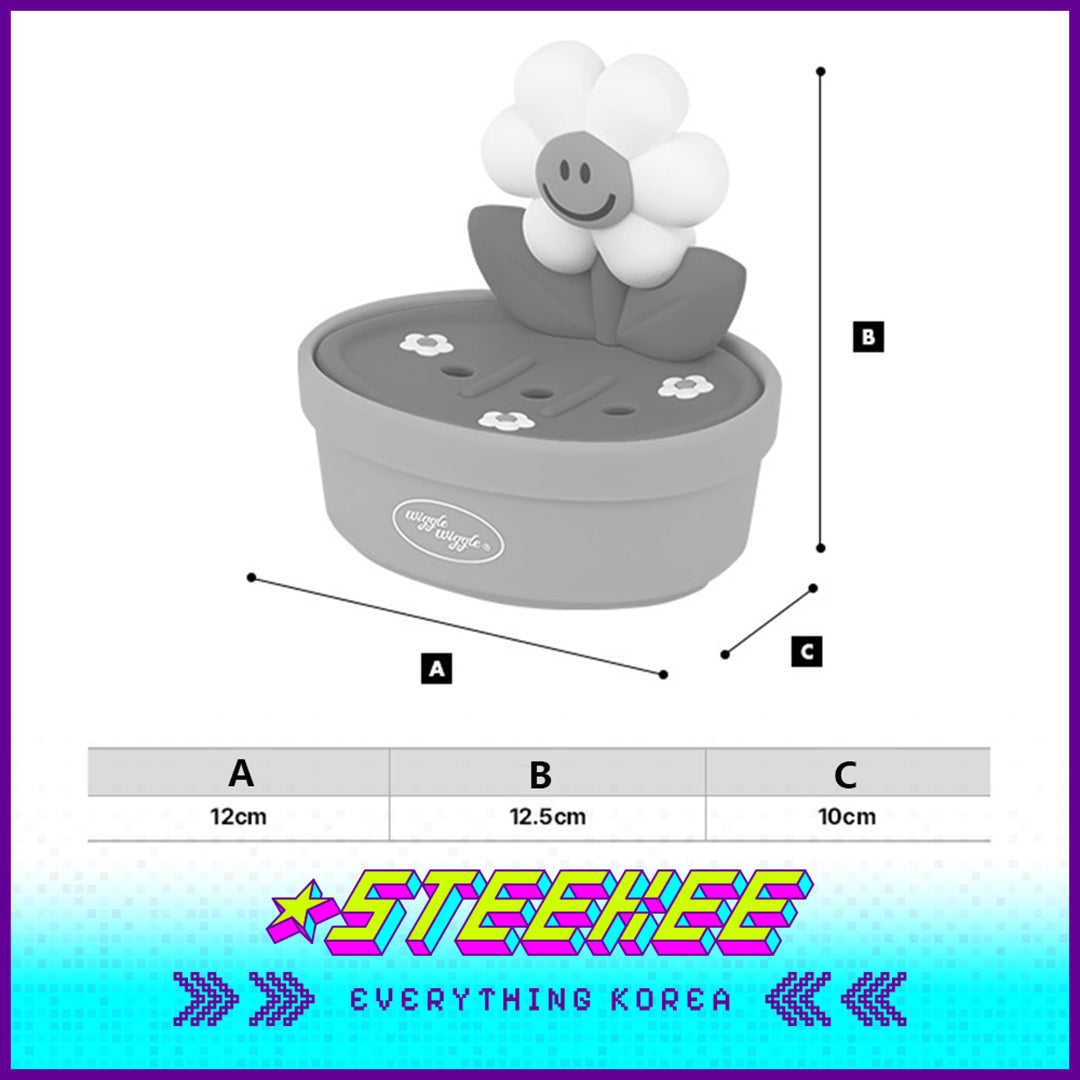 Wiggle Wiggle Smile We Love Daisy Silicone Soap Tray Home Bathroom Washbasin Soap Drain Box by Steekee Korea 4451