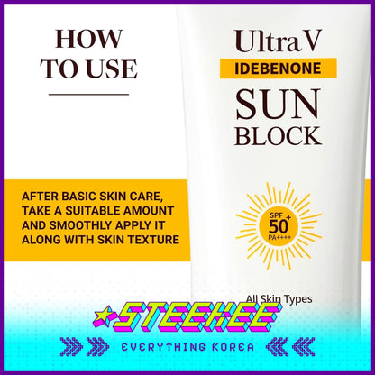 UltraV Idebenone Shield Sun Block 50g SPF50+ PA++++ by Steekee Korea 4594