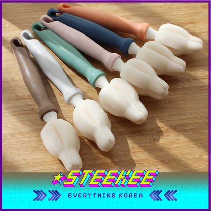 Hibee Mongle Long-Mini Brush Baby Bottle Cleaning Tools by Steekee Korea 4600