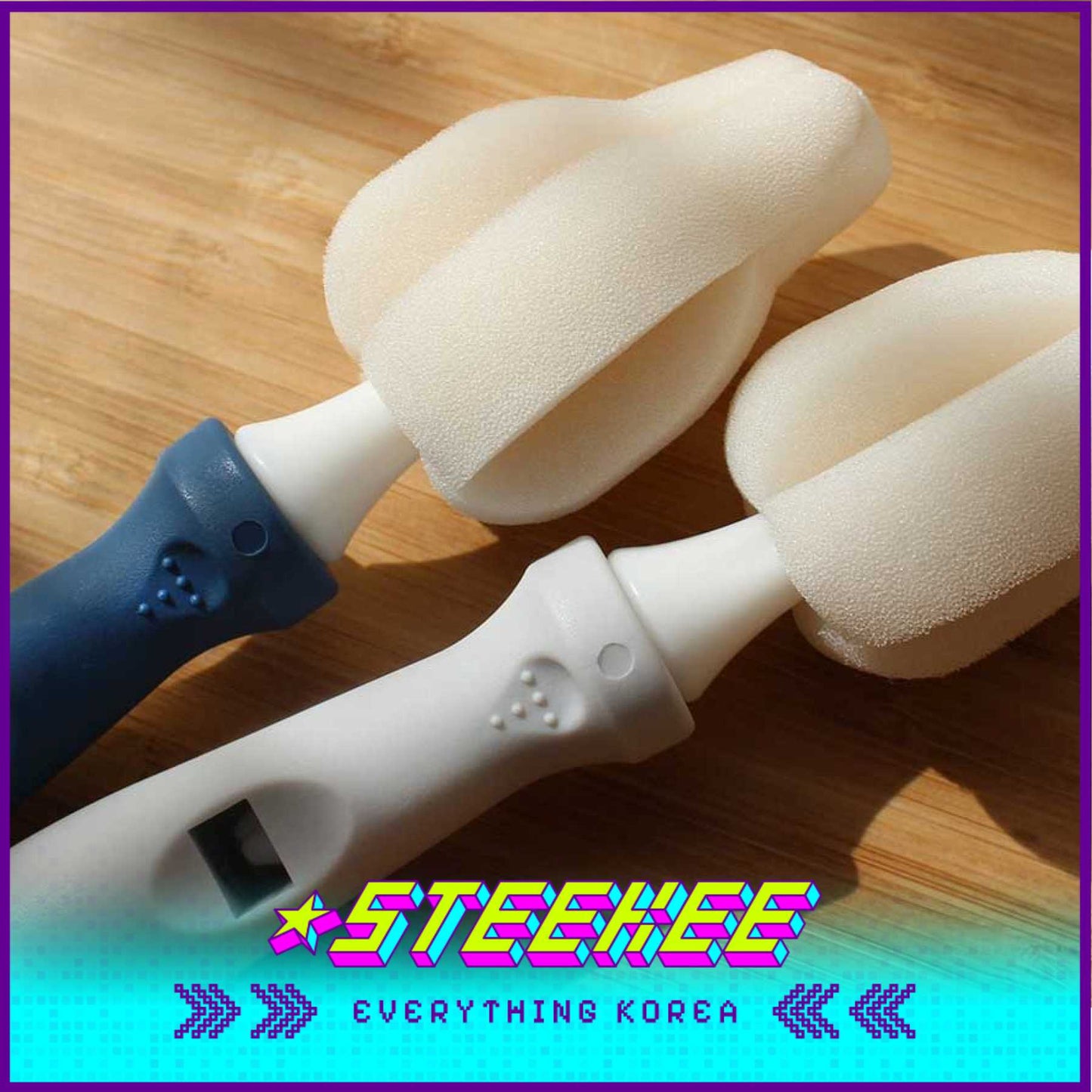 Hibee Mongle Long-Mini Brush Baby Bottle Cleaning Tools by Steekee Korea 4600