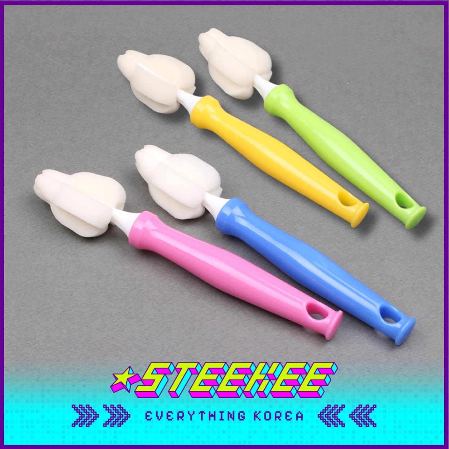 Hibee Filter-Foam Nipple Brush Baby Bottle Cleaning Tools by Steekee Korea 4603