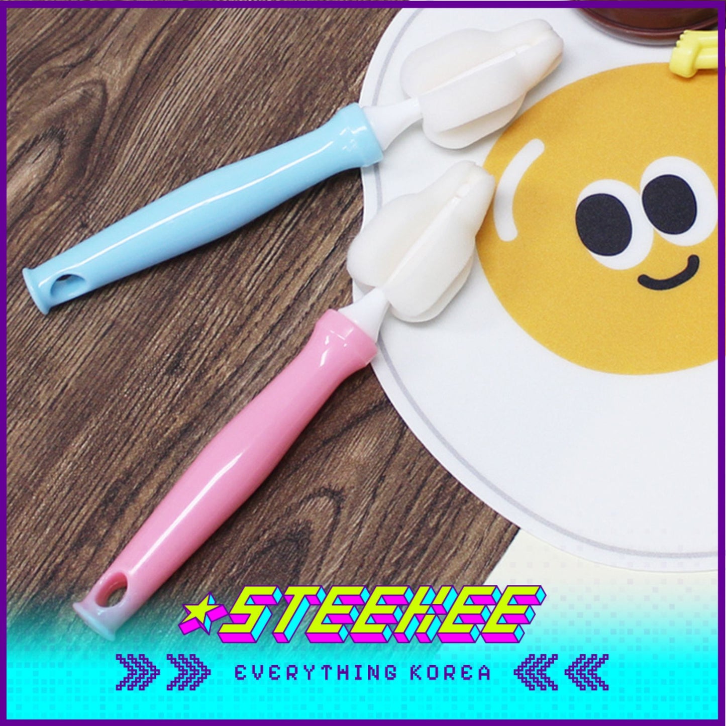 Hibee Filter-Foam Nipple Brush Baby Bottle Cleaning Tools by Steekee Korea 4603