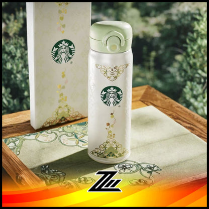 Starbucks China 2026 Spring Botanical Blessings SS Thermos Tumbler 500ml - Stainless Steel Bottle with Lid