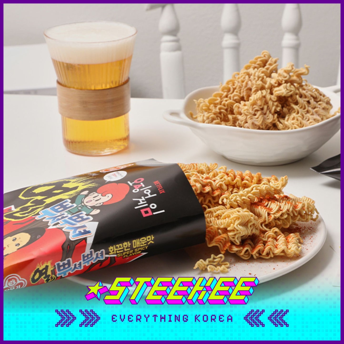 Ottogi X Netflix Squid Game Snacks Titbit Ppuhshuh Ppuhshuh Flavour 90g by Steekee Korea 3032