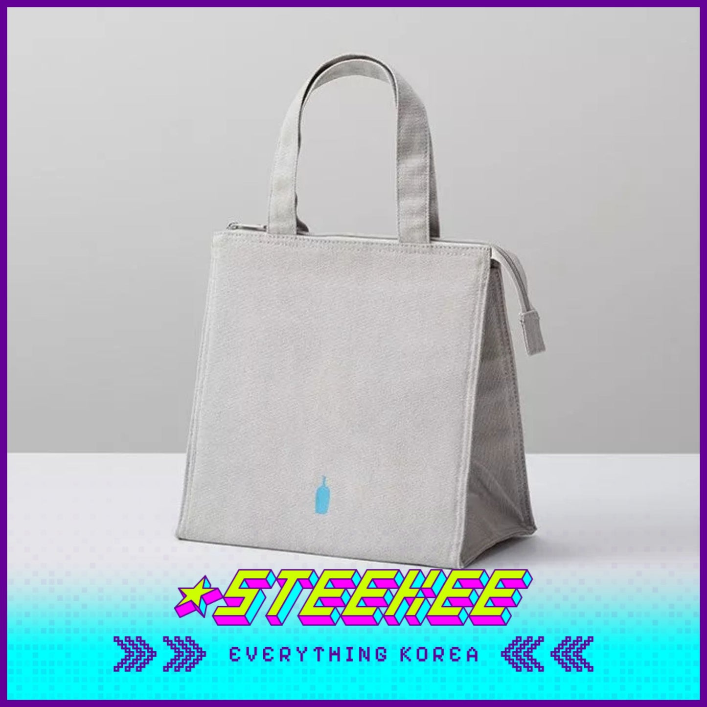 BLUE BOTTLE COFFEE Grey Cotton Cooler Bag Keep Cold Warm by Steekee Korea 2394