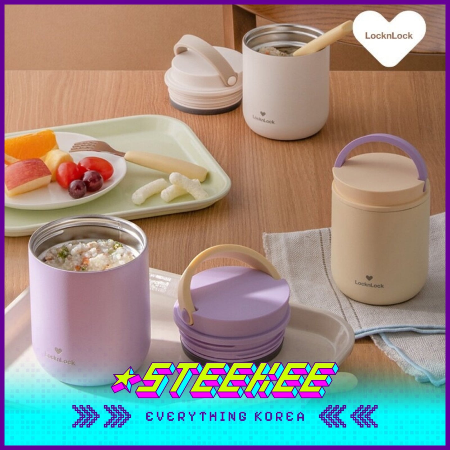 LocknLock Little Luv Food Jar 300ml LHC8045S by Steekee Korea 4535