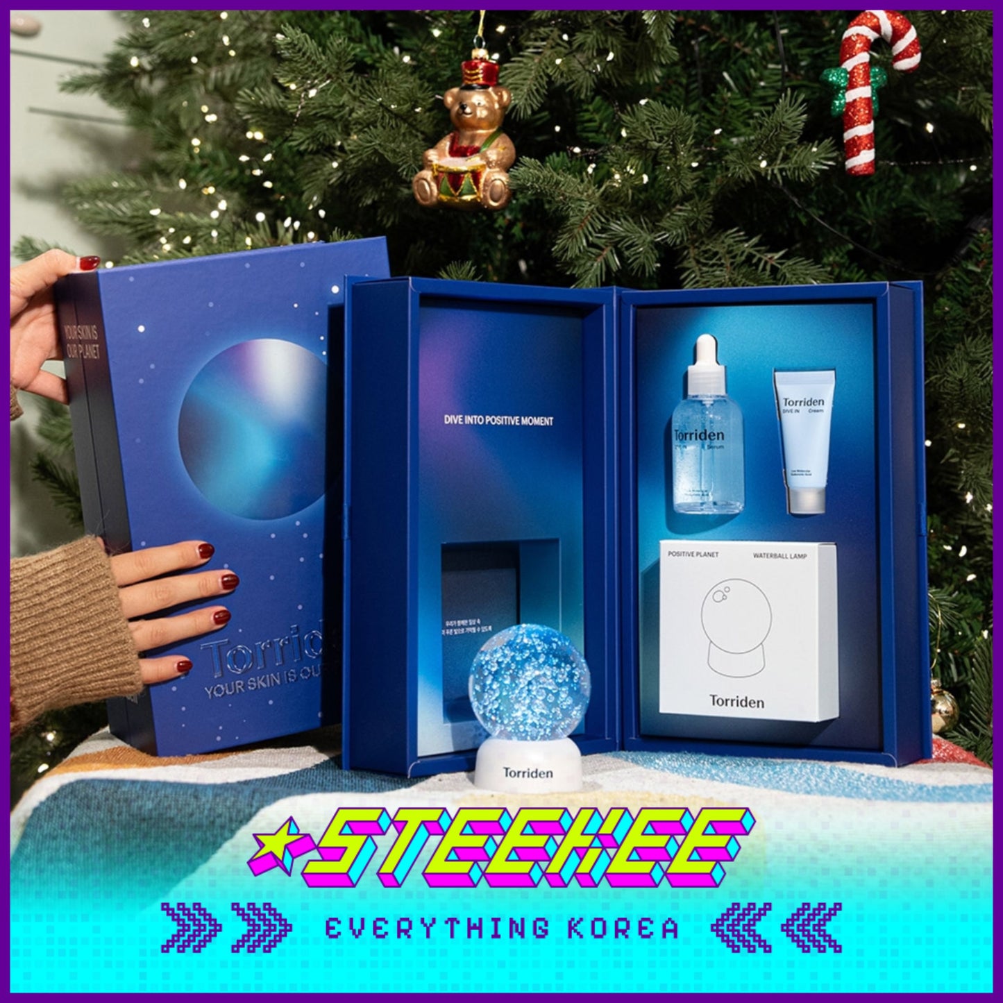 Torriden Dive-In Hydration Holiday Gift Set Box with Water Ball Mood Light by Steekee Korea 2435