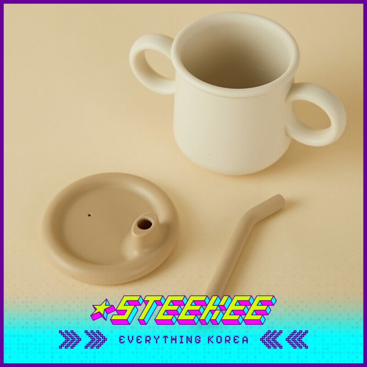 LocknLock Little Luv Silicone Spout Straw Cup 200ml LBB015 by Steekee Korea 4539