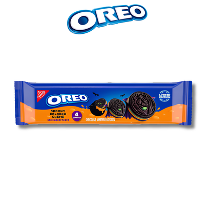 OREO Halloween Green & Orange Creme Sandwich Cookies 4 Per Pack