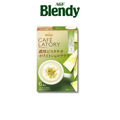 AGF Blendy Cafe Latory Japan Rich Pistachio White Chocolate Latte Instant Drink 6 Sticks 60g