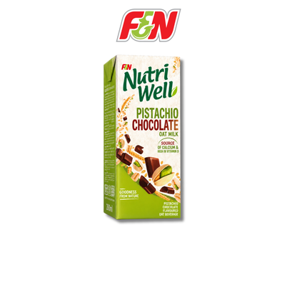 F&N Nutriwell Pistachio Chocolate Oat Milk 200ml Ready-to-Drink Non-Dairy Beverage
