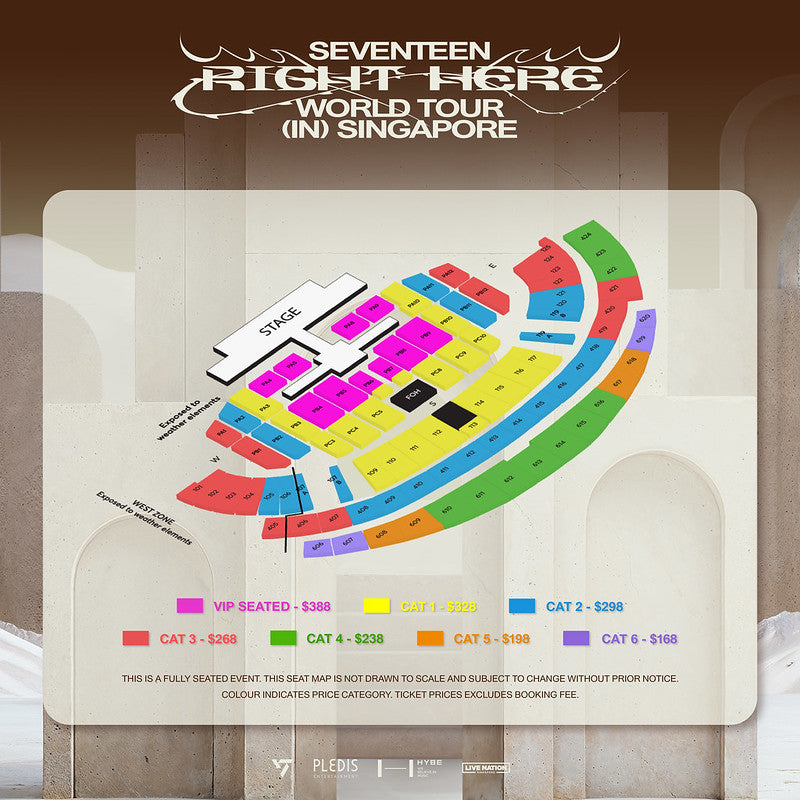 2025 SEVENTEEN [RIGHT HERE] WORLD TOUR IN SINGAPORE CONCERT TICKET