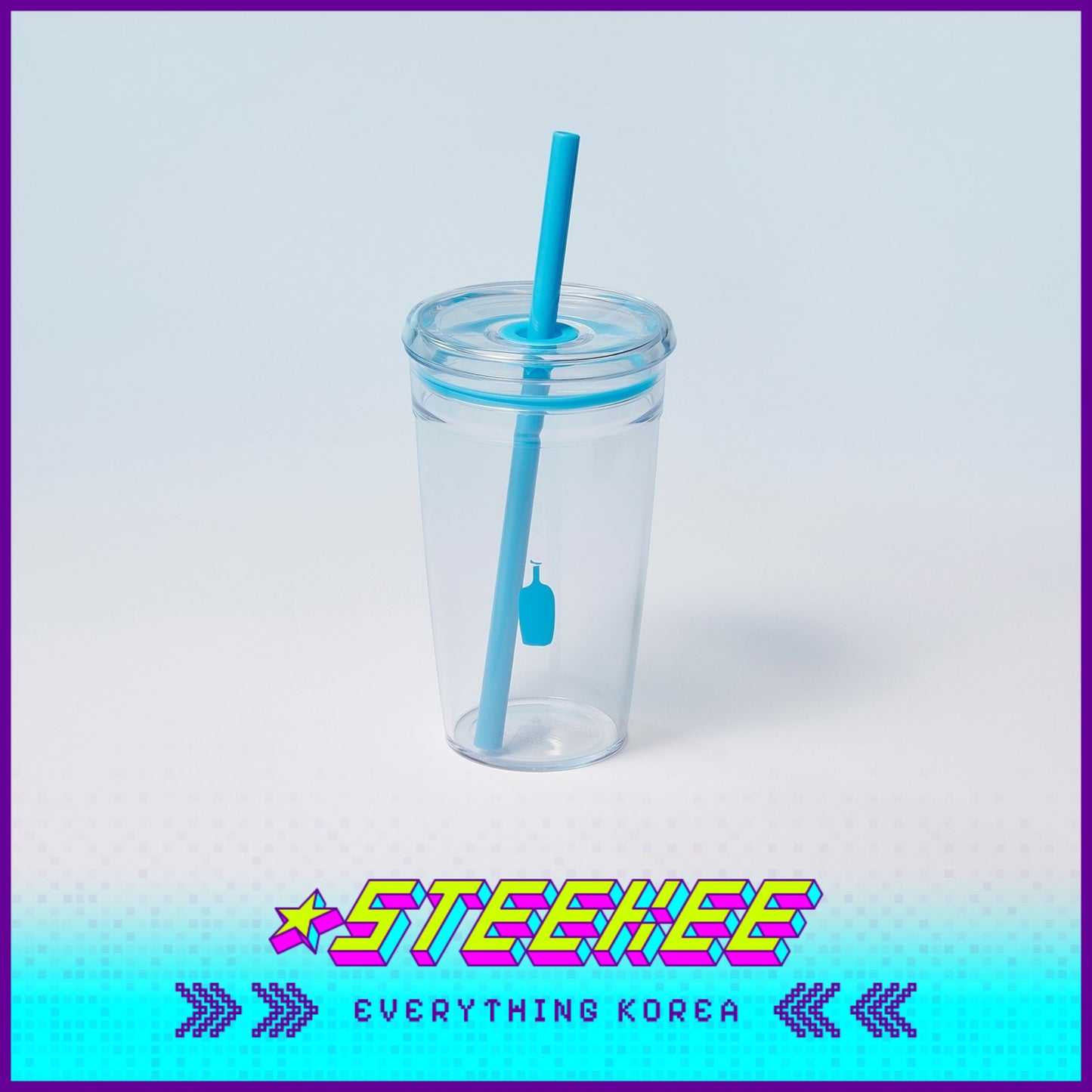 BLUE BOTTLE COFFEE X KeepCup Clear Cold Tritan Plastic Tumbler with Straw 16oz 454ml by Steekee Korea 2397