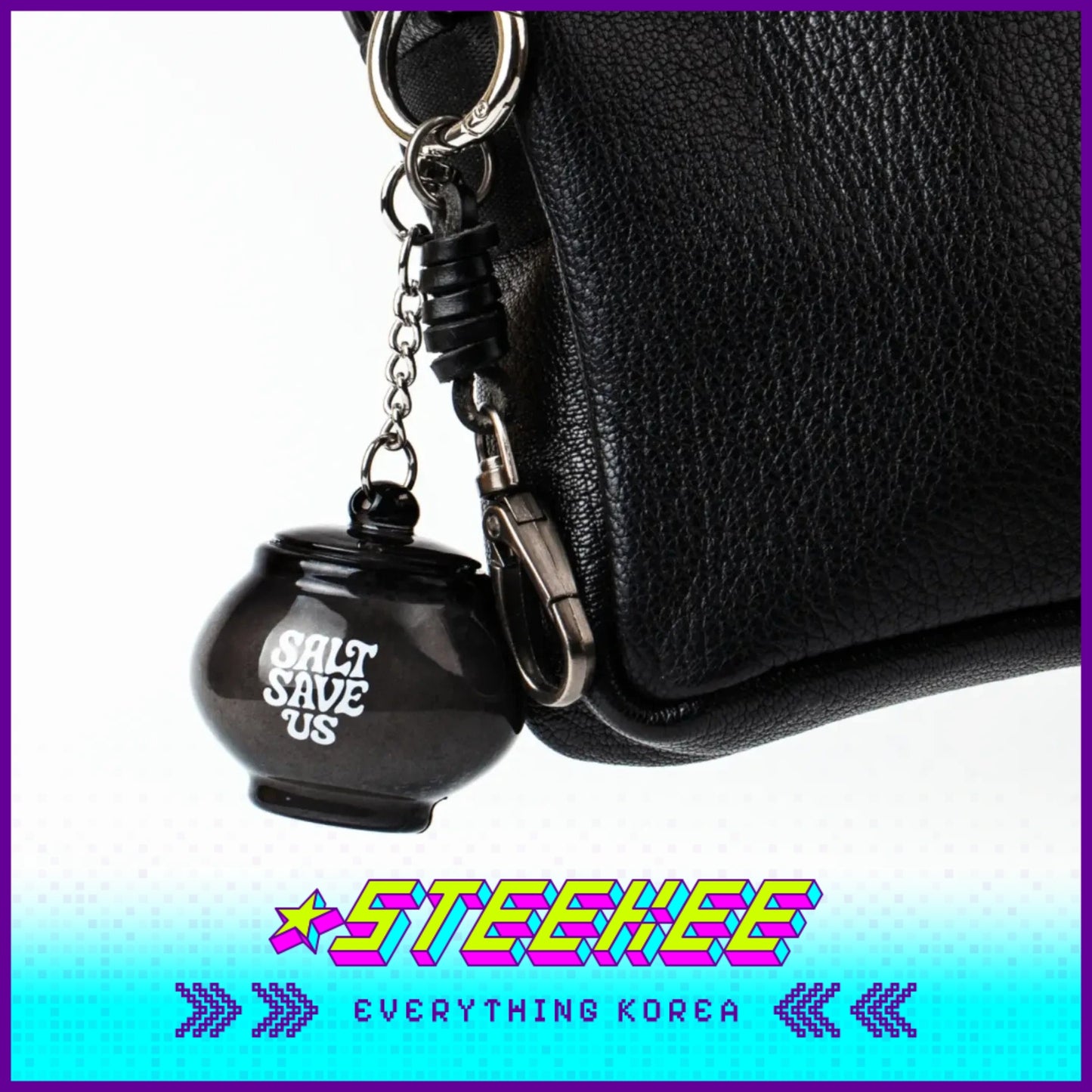 Tent Seoul SALT SAVE US Five Elements Salt Keyring by Steekee Korea 502