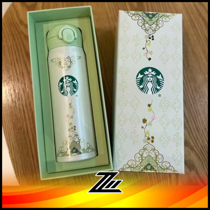 Starbucks China 2026 Spring Botanical Blessings SS Thermos Tumbler 500ml - Stainless Steel Bottle with Lid