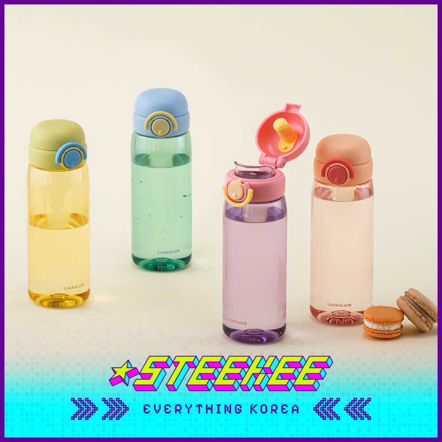 LocknLock School Fit Switch Cap Bottle 520ml ABF884 by Steekee Korea 4538