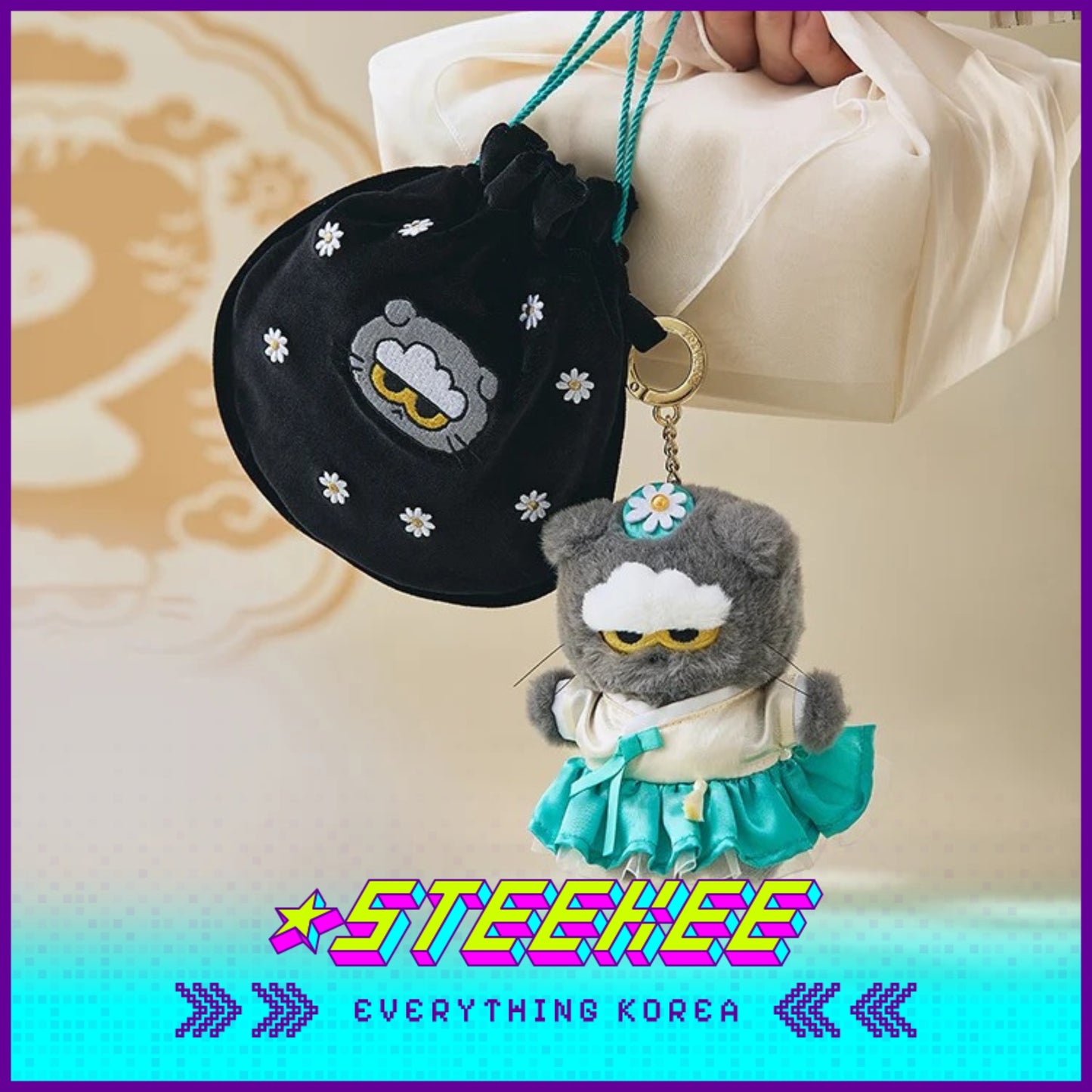 ZO&FRIENDS ZOA Plush Keyring K-Edition Assi by Steekee Korea 5017