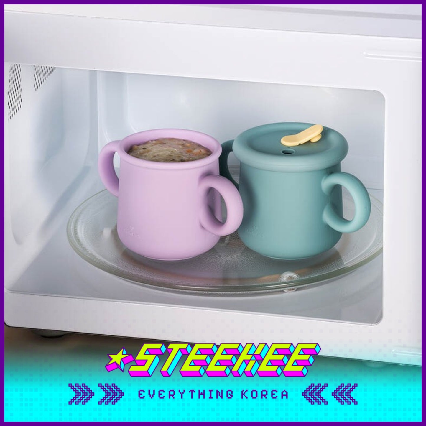 LocknLock Little Luv Silicone Straw Cup Set 200ml LBB015S by Steekee Korea 4541