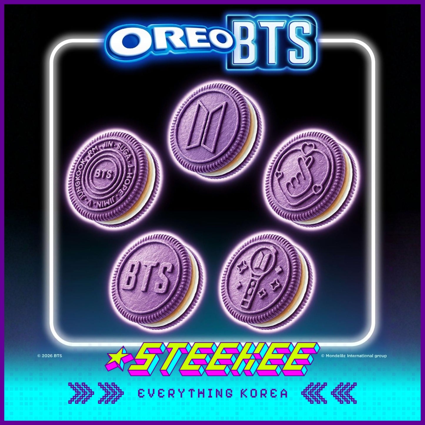 BTS X OREO Vanilla Original Hotteok Flavour 9 Packs by Steekee Korea 5000