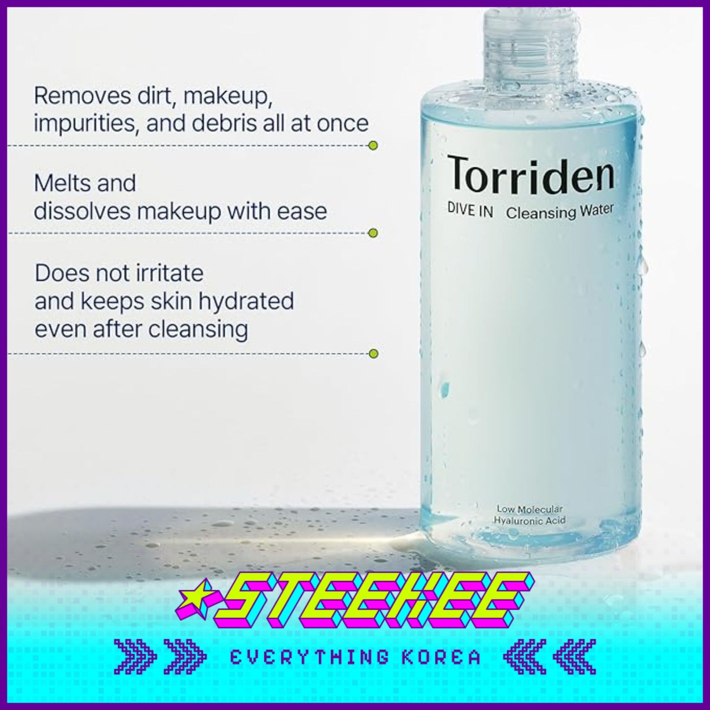 Torriden Dive-In Low Molecular Hyaluronic Acid Cleansing Water 400ml by Steekee Korea 2440