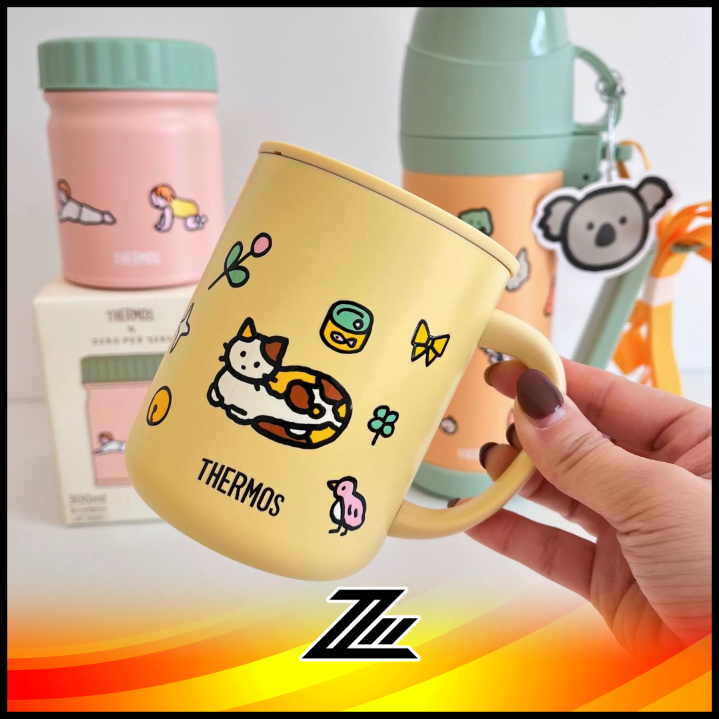 Thermos x Zero Per Zero JDG-450KC 450ml Reversible Insulated Mug - Stainless Steel Hot & Cold Desk Cup with Lid