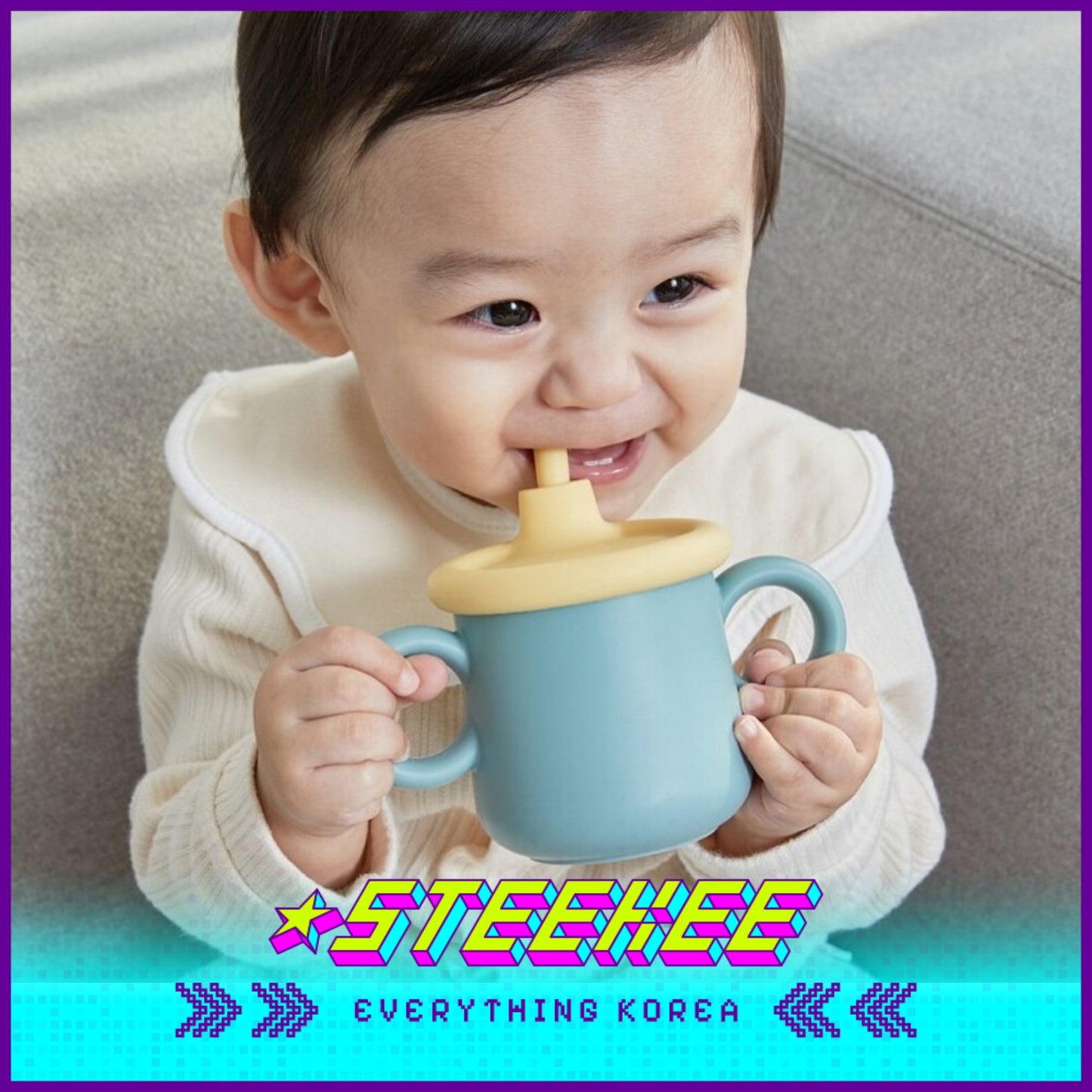 LocknLock Little Luv Silicone Spout Straw Cup 200ml LBB015 by Steekee Korea 4539