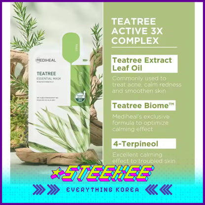 MEDIHEAL Tea Tree Essential Soothing Calming Mask Sheet by Steekee Korea 2474