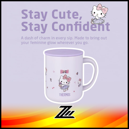 Thermos JDG-451KT25 Hello Kitty 450ml Vacuum Insulated Mug – Purple Hot & Cold Stainless Steel Cup with Lid