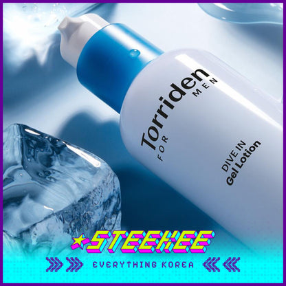 Torriden Dive-In For Men Low Molecular Hyaluronic Acid Skin Toner Gel Lotion Set with Travel Size by Steekee Korea 2439