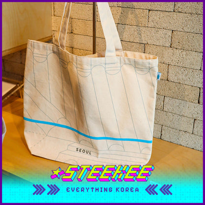 BLUE BOTTLE COFFEE Seoul Hanok Cotton Canvas Tote Bag by Steekee Korea 2393